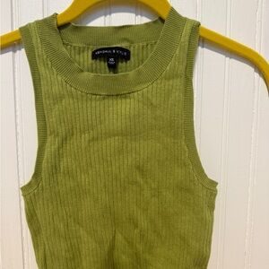 Kendall & Kylie Green Ribbed Tank Top